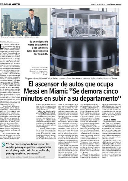 Recorte LUN — el ascensor de autos de Messi en Miami